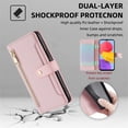 thumbnail image 7 of Zipper Wallet Case for Samsung Galaxy S22 Ultra, Crossbody Lanyard Shoulder Strap & Wrist Hand Strap Handbag Cover, Premium Leather 6 Card Slots Holder Kickstand Magnetic Flip Folio Case, Pink, 7 of 7