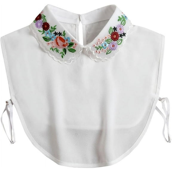 CAILDANL False Collar Detachable Half Shirt Blouse Fake Collar Embroidery Bow Knot Elegant Design for Women Girls