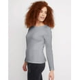 thumbnail image 3 of Hanes Women's Long Sleeve Cotton T-Shirt Light Steel M, 3 of 7