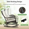 thumbnail image 2 of Gymax Patio Wicker Rocking Chair w/ White Seat Cushions & Lumbar Pillow Porch, 2 of 5