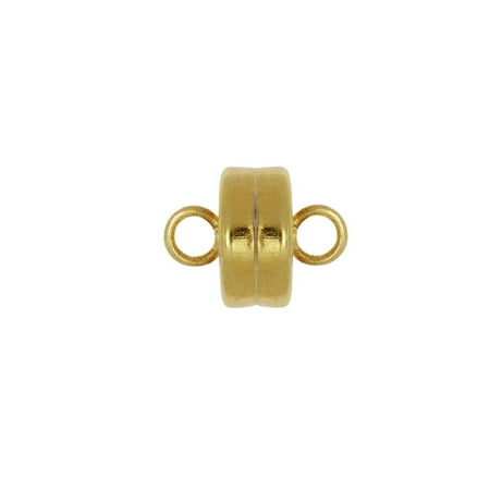 Gold Plated Magnetic Clasp - Magnetic Clasps, with Loops 7mm Diameter, 4 Sets, Gold Plated