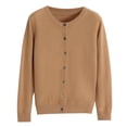 thumbnail image 5 of Suéter de punto de primavera y otoño para mujer, cárdigan, suéter corto de lana con cuello redondo para mujer, abrigo para mujer, 5 of 5