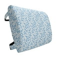 thumbnail image 1 of Ice Skates Lumbar Pillow, Winter Sports Elements Scattered Snowflakes Gloves Ski Poles Snowboard, Soft Back Cushion Office Chairs with Adjustable Straps, 14" x 13", Deep Sky Blue White, by Ambesonne, 1 of 7