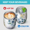 thumbnail image 4 of 12oz Stainless Steel Insulated Wine Tumbler with Lid and Straw – Double Wall Vacuum Mug for Hot & Cold Drinks, 304 Steel Interior, Sweat-Free Design, 4 of 5