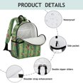 thumbnail image 4 of Football Stripe Green Pattern Cute School Backpack Bag for School with Padded Back and Adjustable Shoulder Straps 15.25"x11.5"x5.25", 4 of 5