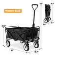 thumbnail image 5 of CL.HPAHKL Collapsible Wagon Cart Foldable Garden Wagon Cart Utility Wagon with All-Terrain Wheels, Black, 5 of 7