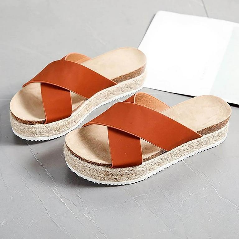 Slide Sandals for Women Girls Dressy Open Toe Wedge Sandal Summer