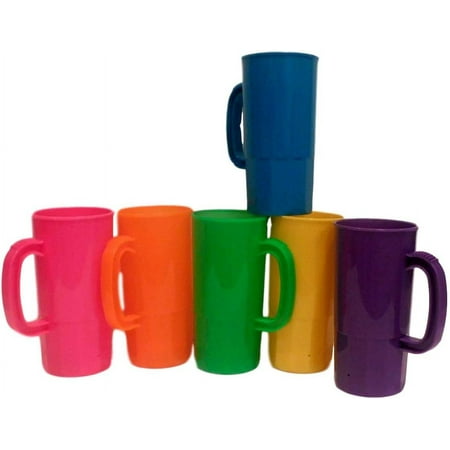 Mugs Steins Holds 22 Ounces to Brim Qty 6 Mix 6 Colors Very Durable Brilliant Colors
