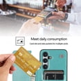 thumbnail image 3 of Design for Galaxy S24 5G Case with Credit Card Holder Slot PU Leather Wallet Phone Cases Stand Kickstand Durable Shockproof Protective Cover for Samsung S 24 Women Men 6.1 inch Green, 3 of 6