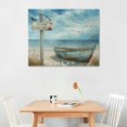 thumbnail image 3 of BCIIG Beach Canvas Prints Wall Art Relaxing Coastal Wall Art Abstract Large Ocean Sea Bird Nautica Wall Decor Seascape Boat Painting Stretched Canvas Wooden Framed for living Room Bedroom Office, 3 of 5