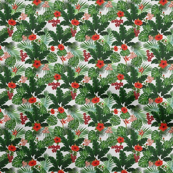 oneOone Cotton Poplin White Fabric Florals Dress Material Fabric Print Fabric By The Yard 42 Inch Wide