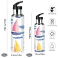 thumbnail image 2 of Yayeee 33oz Insulated Water Bottle Double Wall Stainless Steel with Flip Straw Lid, Pink Hand Drawn Sailboats, 2 of 7