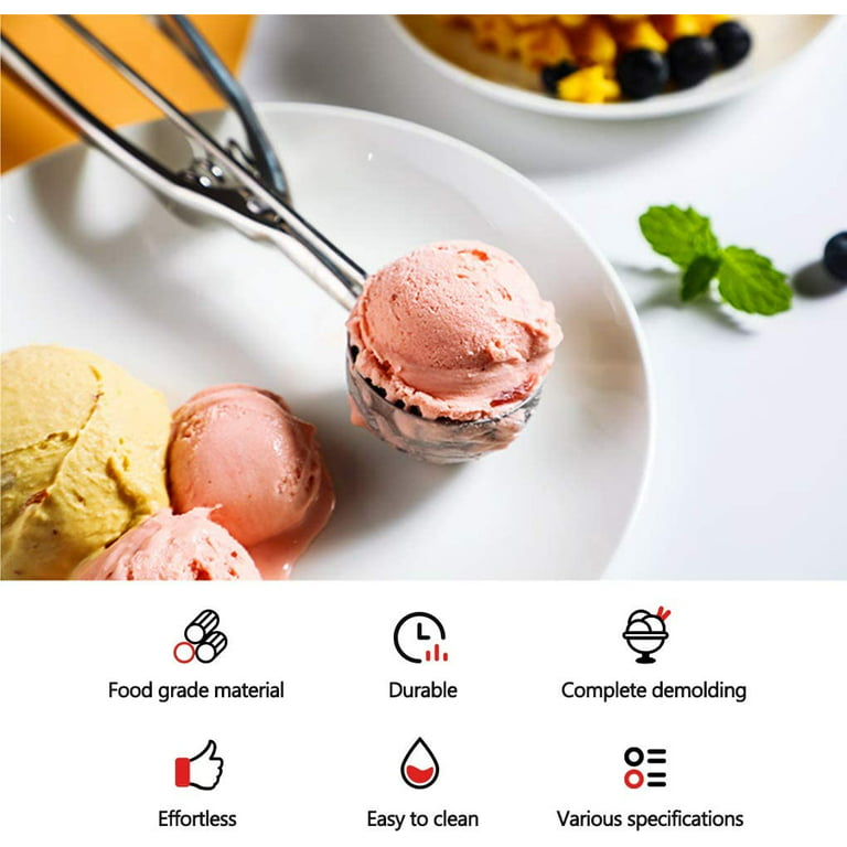  Cookie Scoop 1.2 Tablespoon Small Ice Cream Scooper with  Trigger Release Stainless Steel Scoop for Cookie Dough Melon Baller  Meatball Muffin: Home & Kitchen