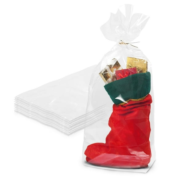 Clear Side Gusseted Plastic Bags, Leakproof Polyethylene, 1000 Count, 8 x 3 x 20 in