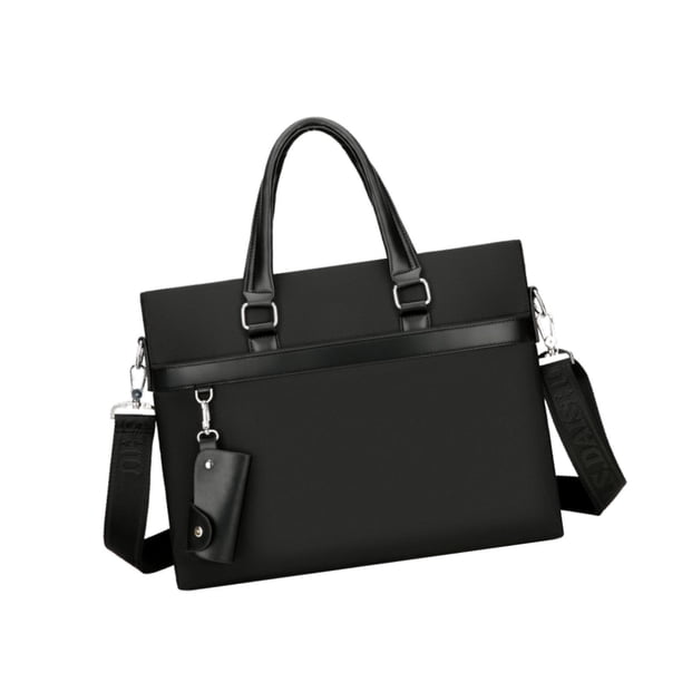 Maletín de negocios ligero y elegante para hombre, bolso de hombro para computadora portátil para viajes y trabajo Negro