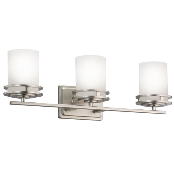 5078NI Kichler Lighting Hendrik - 3 light Bath Fixture - with Soft Contemporary inspirations - 7.75 inches tall by 24 inches wide-Brushed Nickel