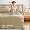 thumbnail image 2 of AiAngu Cooling Bamboo Twin XL Sheet Set, Luxury Soft 3 Pieces Bed Sheets with 18" Deep Pocket, Beige, 2 of 8
