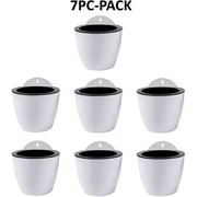 ShoppeWatch Self Watering Wall Hanging Planters 7 Pack Indoor Outdoor Plant Pots Large 7 inch with Hooks White Plastic PL35