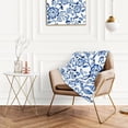 thumbnail image 4 of Blue White Floral Fuzzy Blanket Chinoiserie Flower Throw Blanket Decorative Soft Cozy Flannel Blanket for Home Bed Sofa Couch Chair, 50 x 60 Inch, 4 of 6