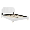 thumbnail image 2 of Modway Sienna Performance Velvet King Platform Bed in White Finish, 2 of 11