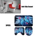 thumbnail image 4 of Maoww 3PCS/Set Toilet Seat Cover Bathroom Non-Slip Pedestal Rug Lid Cover Carpet Flannel Polyester Fiber Bath Mat, 4 of 6