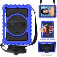 thumbnail image 2 of iPad 10.2" Case, iPad 8th Gen / iPad 7th Gen Case, Dteck Heavy Duty Rugged 3 Layer Full Body Shockproof Protective Covers with 360 Rotate Stand /Hand Strap/ Should Belt /Pencil Holder,Z_Blue, 2 of 6