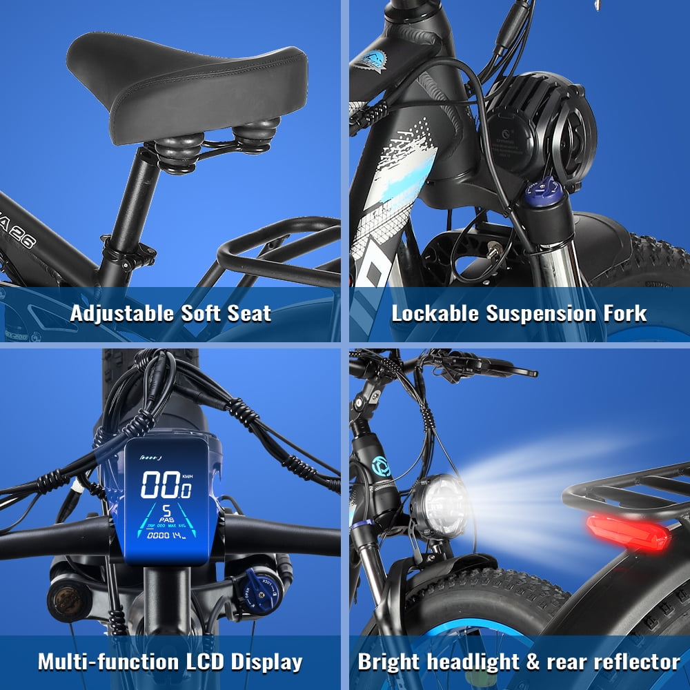 TUTTIO Dual Motor Electric Mountain Bike for Adults Teen, 26" Fat Tire Off-road E-Bike for All Terrain with 52V 25Ah Removable Battery, Max 46mph & Range 100miles, 210Nm High torque - UL 2849