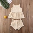 thumbnail image 1 of Fashion Girls Two-Piece Set Slip Dress and Short Pants Set Summer Solid Color Outfits, 1 of 5