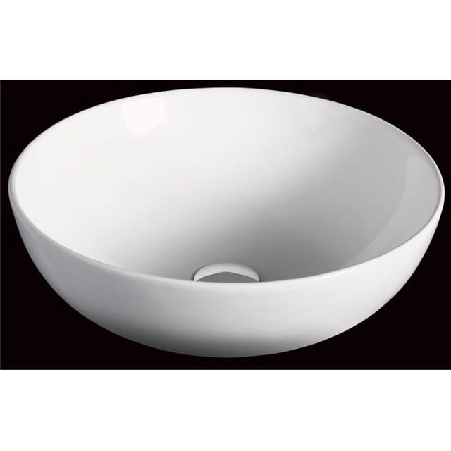 18'' ROUND CERAMIC ABOVE MOUNT BATHROOM BASIN White