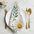 thumbnail image 2 of Spring Daisy Cloth Napkins, Farmhouse Country Flower Leaf Plant Wood Grain Washable and Reusable Dinner Napkins Set of 8, Table Napkin for Kitchen Party Birthday Wedding Hotel Housewarming 20"x20", 2 of 9