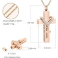 thumbnail image 2 of Personalized Cross Cremation Jewelry for Ashes - Religious Cross Urn Necklace with Mini Keepsake Urn Memorial Ashes Jewelry, 2 of 7