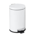 thumbnail image 1 of Bote de Basura con Tapa Redondo de 5 litros con Bote Interior de Plástico, Cubo de Basura con Tapa para Baño, Oficina, Cocina y Dormitorio con Paso y Cierre lento (Blanco), 1 of 4