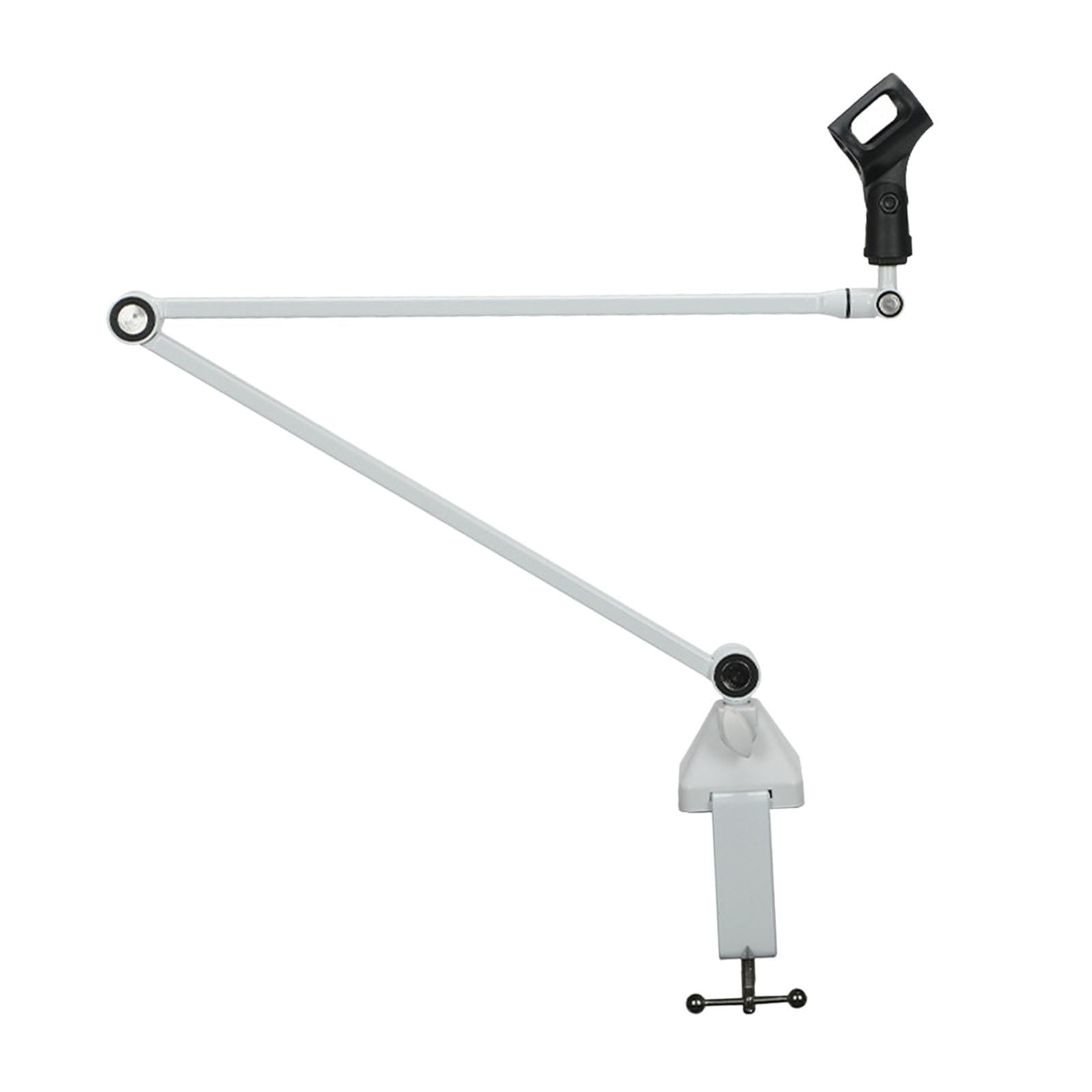 Wzmzjy Microphone Boom Arm Mic Stand Desk Mounted Professional Clip on Cable Management White