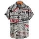 thumbnail image 3 of Camisa retro de manga corta para hombre, periódicos antiguos impresos en 3D, diseño de botones informal y moderno para ropa de calle y hogar, 3 of 4
