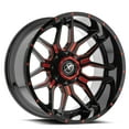 thumbnail image 2 of 20x10 XF Off-Road XF-222 Gloss Black & Red Milled Wheel 6x135/6x5.5 (-12mm), 2 of 2