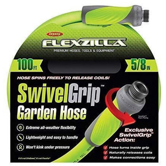 Flexzilla Garden Hose - UV Resistant, 450 PSI - 100 Ft, 5/8 In, Green — Garden & Landscape Use, Standard Connection