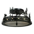 thumbnail image 4 of Meyda Tiffany 136277 22" W Cowboy & Steer Flush Mount Ceiling Fixture - Silver, 4 of 5