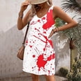 thumbnail image 3 of Vestido de Verano para las Mujeres Impresión de la Moda Bolsillo sin Mangas Cuello en V, Vestido Casual para la Playa Y Diario, 3 of 5