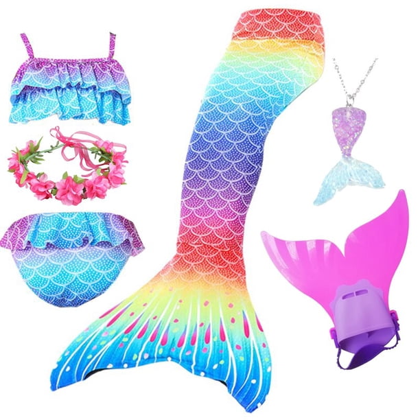Barbie Mermaid Costume For Girls – Iridescent Dress With Fins For Dress Up & Parties