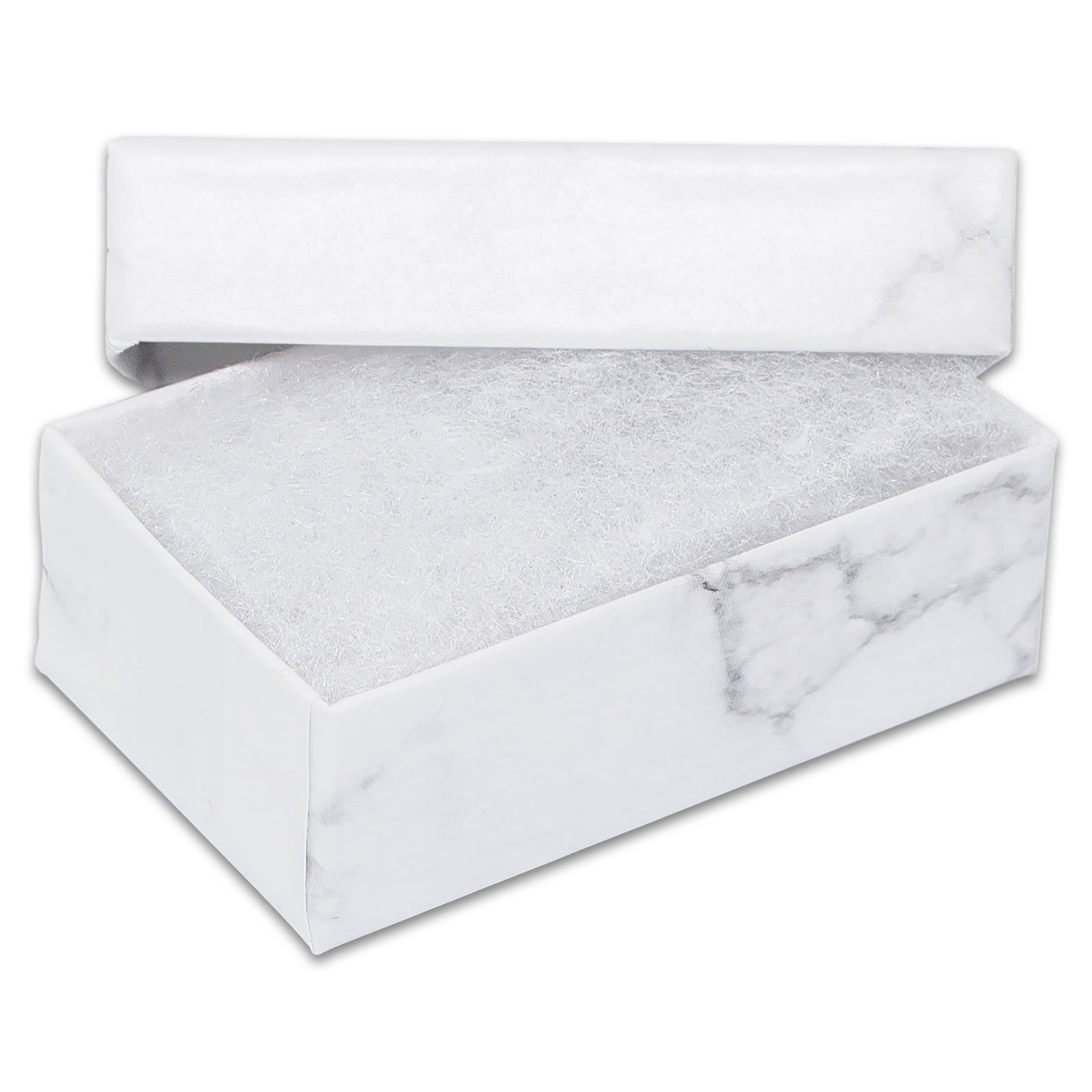25 Cotton Filled Silver Foil Jewelry Display Gift Boxes 2 5/8" X 1 1/2" X 1" 