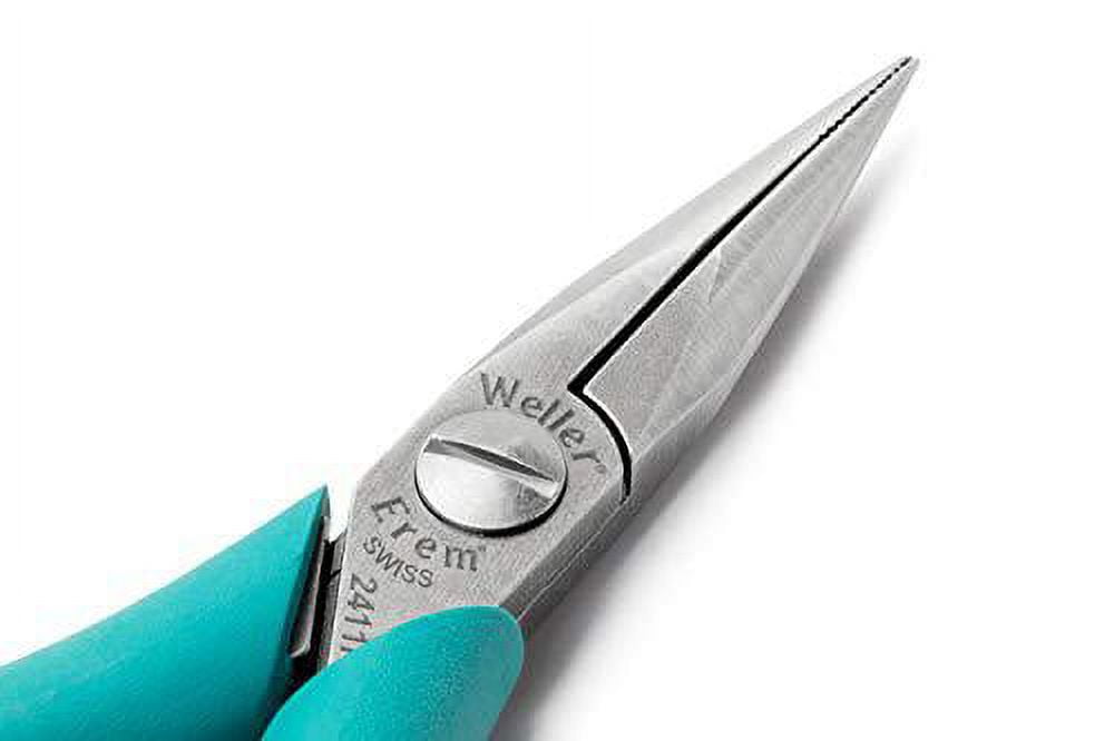 erem 2411pd 5   fine point needle nose pliers serrated jaws with ergonomic handles
