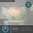 thumbnail image 4 of Elsa 16-in W Satin Nickel Capiz Shell Coastal Flush Mount Ceiling Light Fixture, 4 of 10
