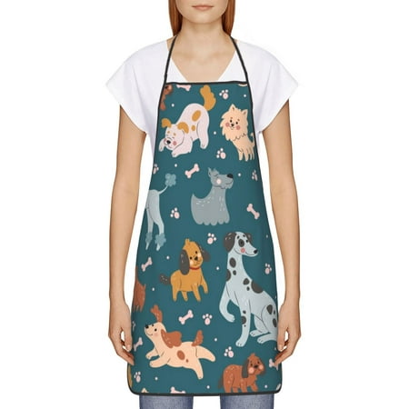 

Goofa Bib Apron Unisex Aprons Adjustable Waterdrop Resistant Cooking Kitchen Apron for Chef Dogs Pattern Apron Bulk