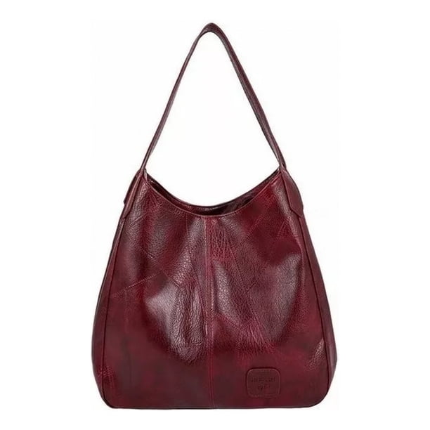Bolso vintage de piel para mujer con gran capacidad y diseño de lujo