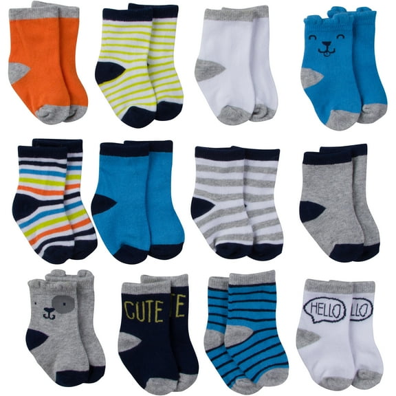 12-Pack Socks Baby Boys Dog