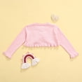 thumbnail image 4 of Sunisery Toddlers Infant Baby Girls Knitted Cardigan Lace Long Sleeve Outwear Casual Solid Color Tops Pink 1-2 Years, 4 of 9