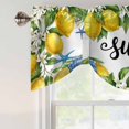 thumbnail image 5 of Summer Lemon Tie Up Valances Curtain, Adjustable Kitchen Watercolor Oceans Blue Shells Starfish Flower Farmhouse Valances for Windows Decor, Rod Pocket Short Curtains Set for Bedroom/Bathroom 60"x18", 5 of 9