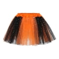 thumbnail image 6 of Byoo Toddler Girl Glitter Tulle Tutu Skirt Block Color Elastic High Waist Skirts Elegant Soft Daily Skirt for Kids,Orange, 6 of 8