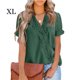 thumbnail image 4 of Qarigey Camisa de manga corta para mujer con cuello en V de verano de color sólido Tops Blusa Accesorios Ropa, zapatos y accesorios Miscelánea Azul oscuro SG Qarigey AP011577-24, 4 of 6