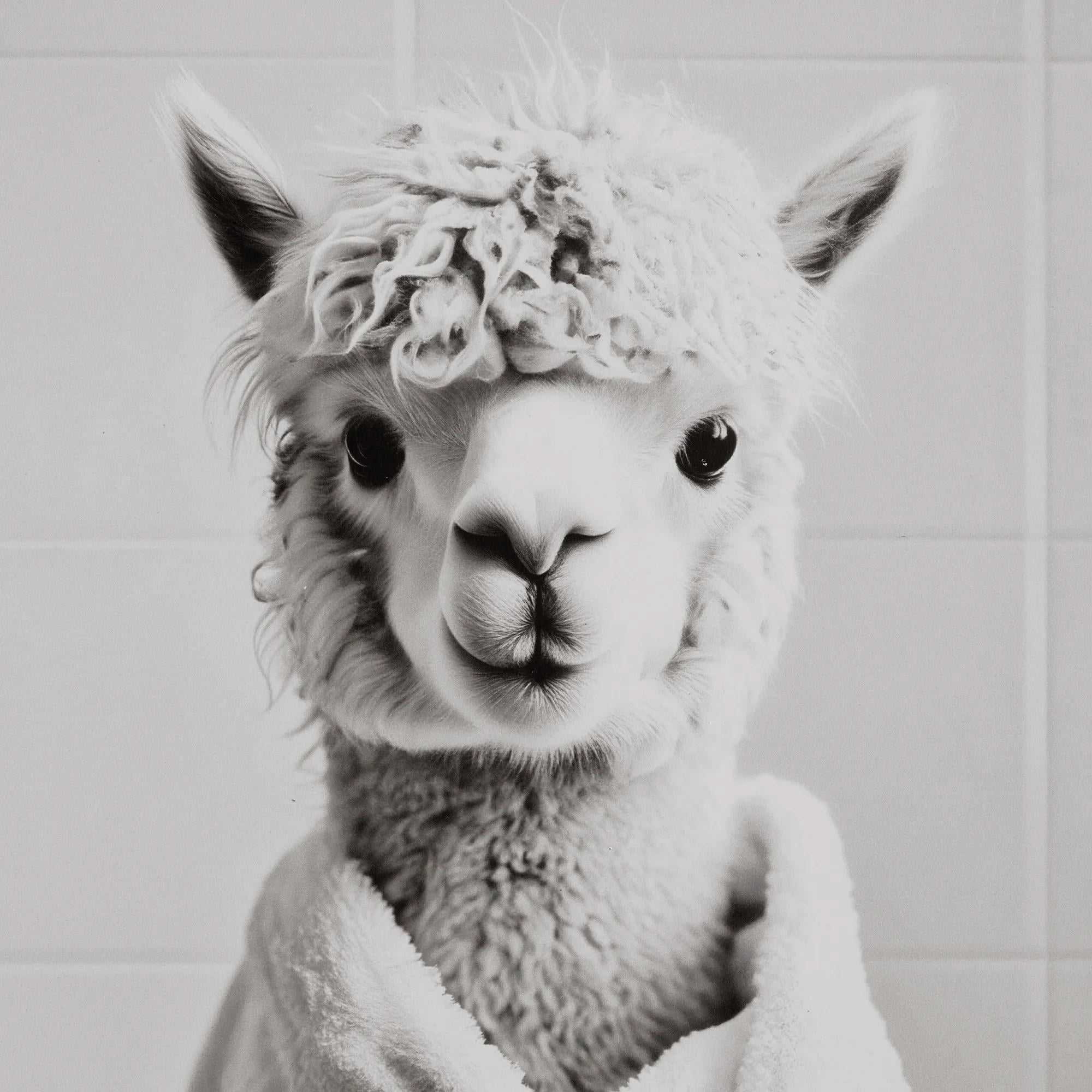 Bouclair Llama in Towel Framed Wall Art